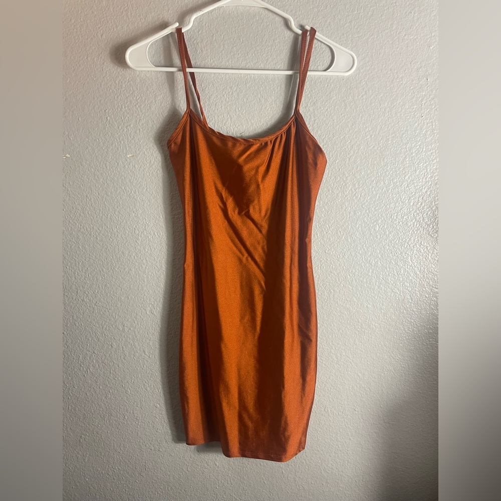 Sleek Orange Mini Dress